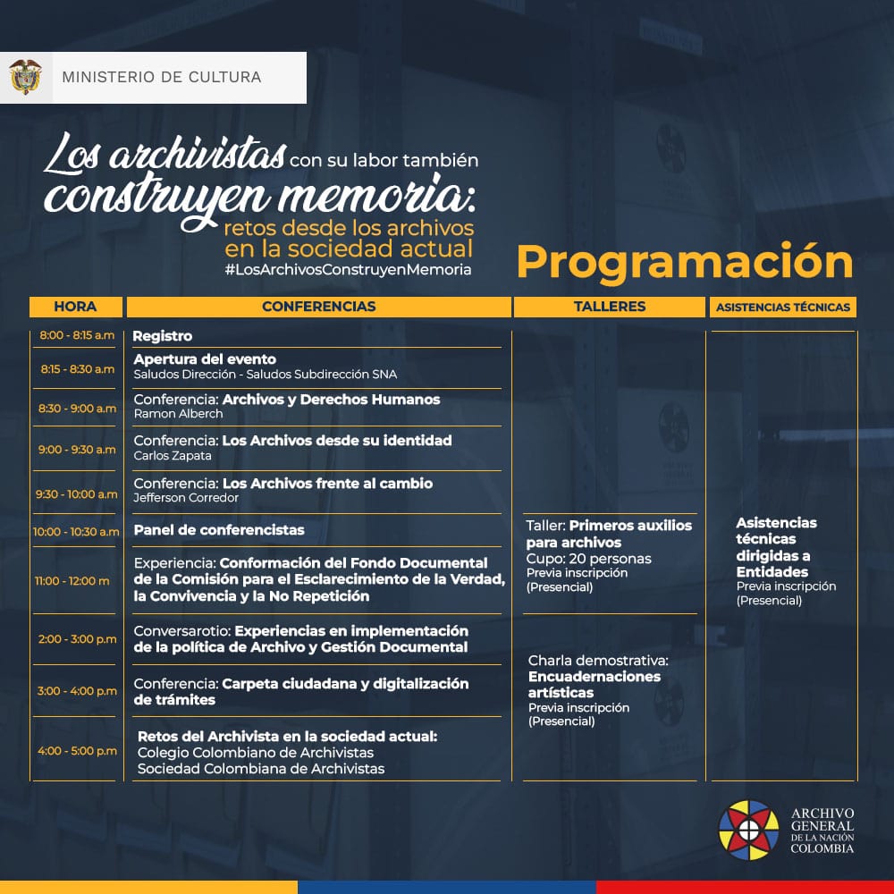 programación Día Nacional de los Archivos 2022