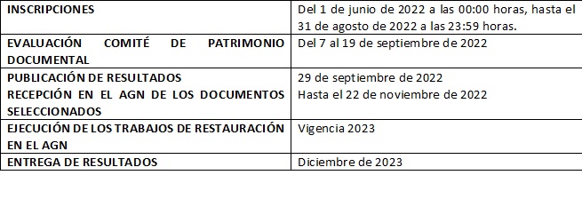 tabla de contenidos concurso