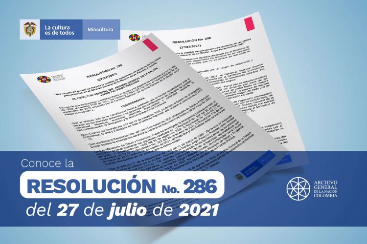 imagen de la resolución 286 del 27 de julio de 2021