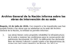 Archivo General de la Nación informa sobre las obras de intervención de su sede 