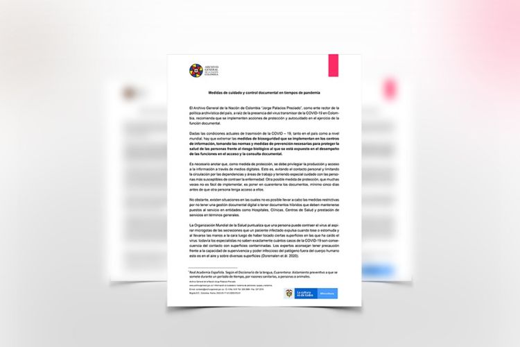 imagen de las medidas de cuidado y control documental en tiempos de pandemia