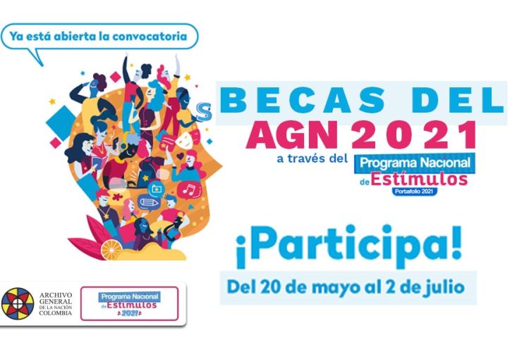 imagen del convocatoria para participar en las becas del AGN a través del Programa Nacional de Estímulos