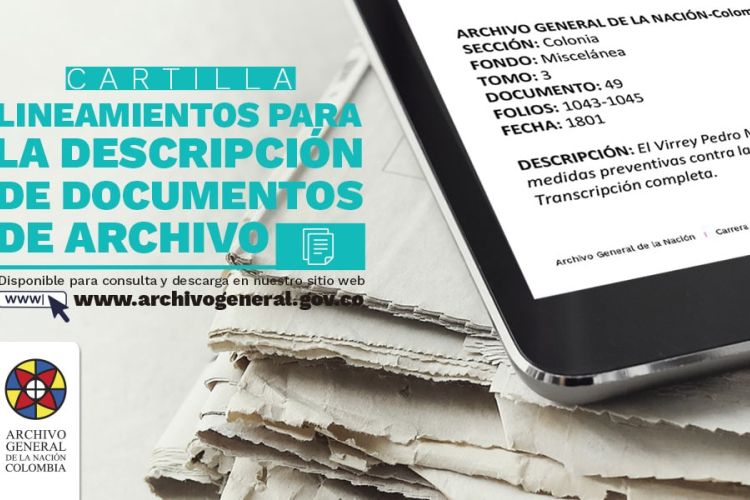 imagen de la cartilla Lineamientos para la descripción de documentos de archivo