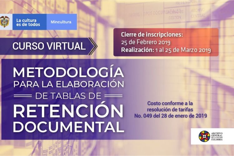 imagen curso virtual  metodología elaboración de tablas de retención documental