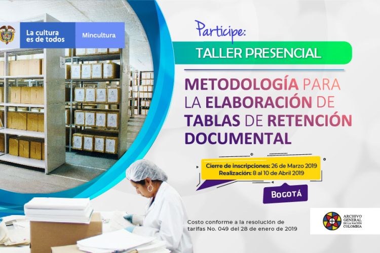 imagen Taller Metodología para la elaboración de Tablas de Retención Documental