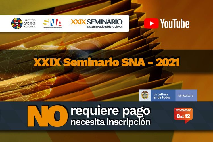imagen del seminario número 29  del sistema nacional de archivos