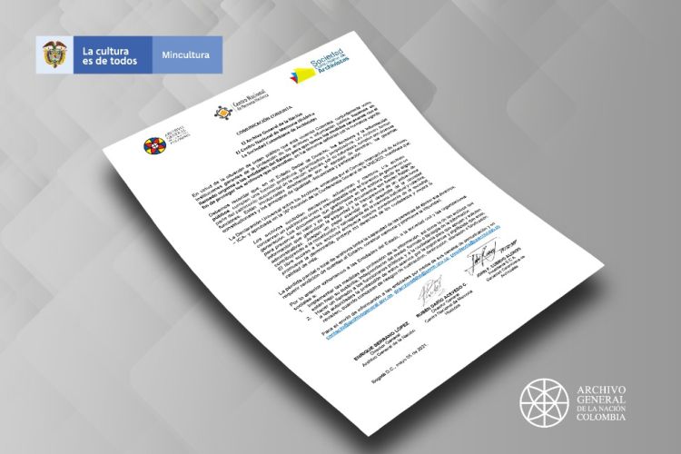 imagen de la comunicación conjunta entre el AGN, el CNMH y la sociedad de archivistas