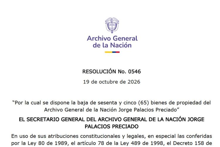 RESOLUCIÓN No. 0546  19 de octubre de 2026