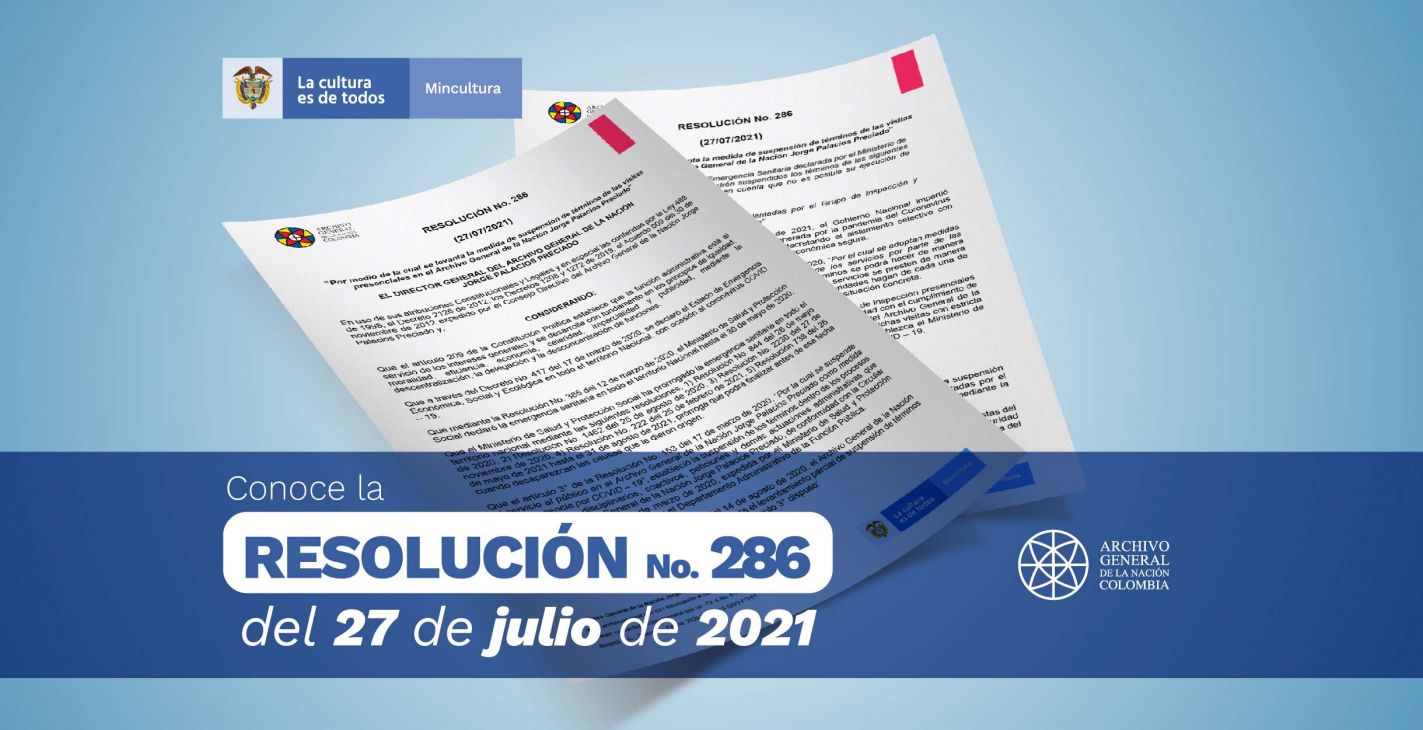 imagen de la resolución 286 del 27 de julio de 2021